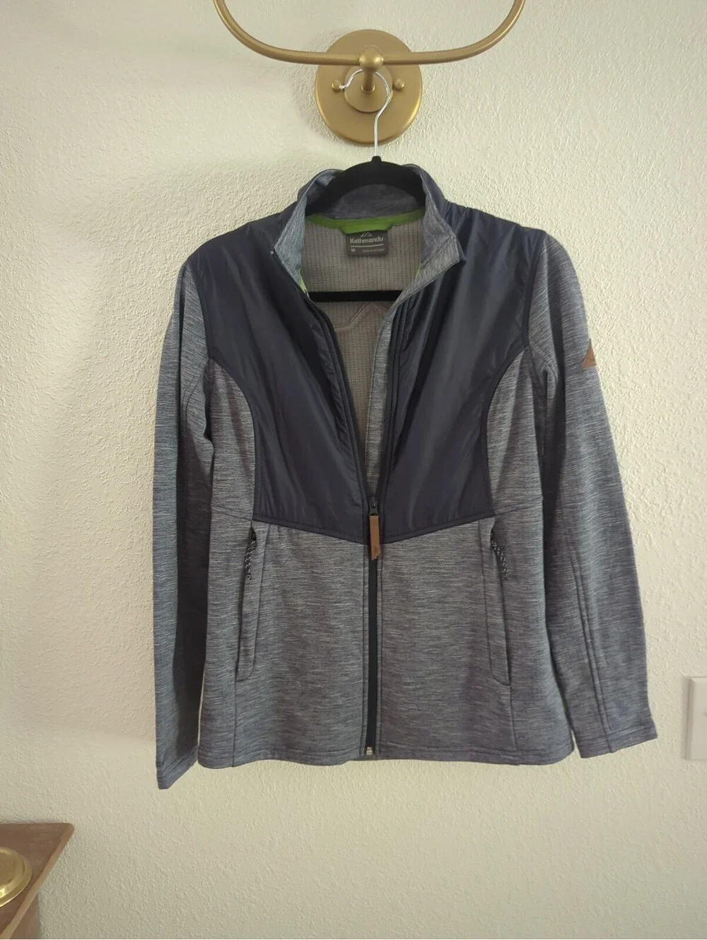 Kathmandu Jacket Kids 10  Blue Full Zip  Outdoor Long Sleeve  Fleece Lined